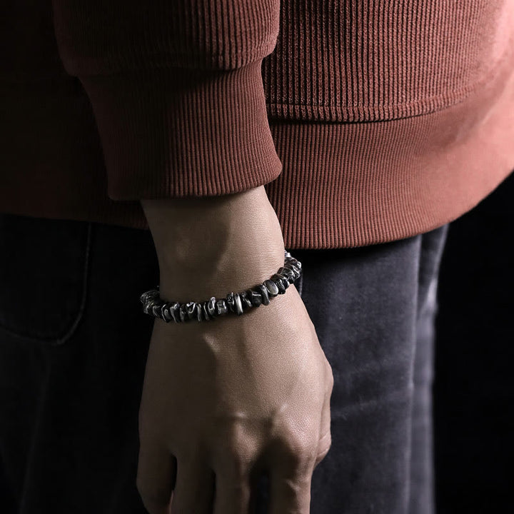 Braccialetto di protezione con piccole forme modificabili in argento sterling 999 Buddha Stones