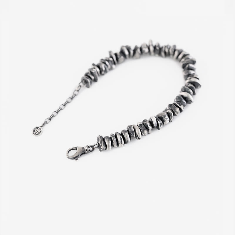 Braccialetto di protezione con piccole forme modificabili in argento sterling 999 Buddha Stones