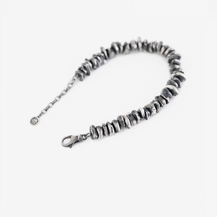 Braccialetto di protezione con piccole forme modificabili in argento sterling 999 Buddha Stones