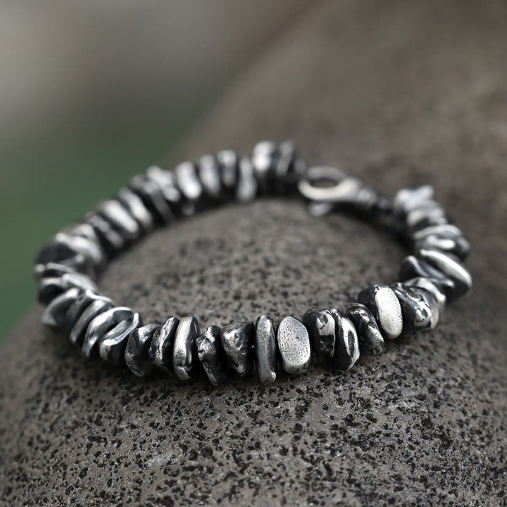 Braccialetto di protezione con piccole forme modificabili in argento sterling 999 Buddha Stones