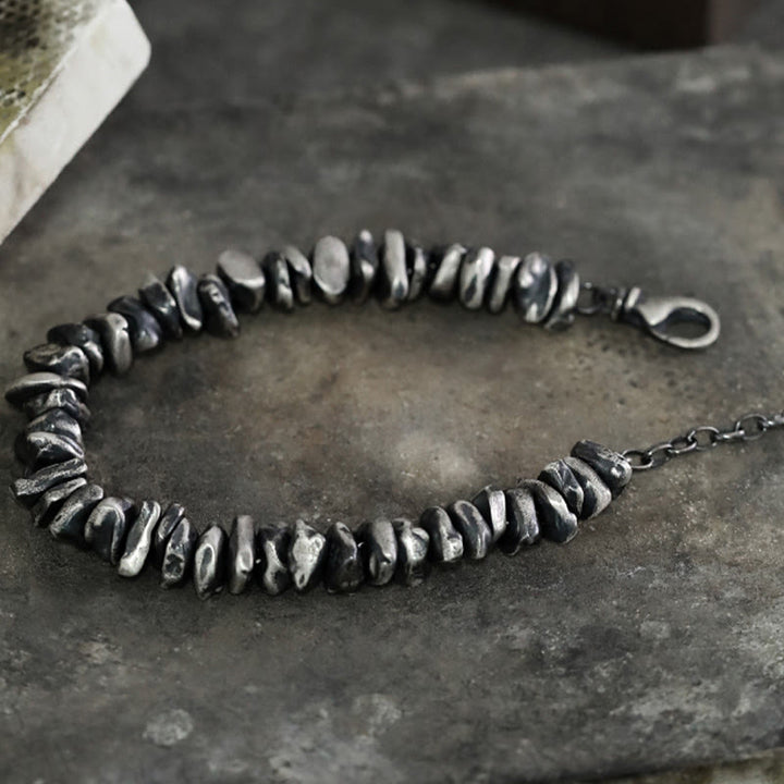 Braccialetto di protezione con piccole forme modificabili in argento sterling 999 Buddha Stones