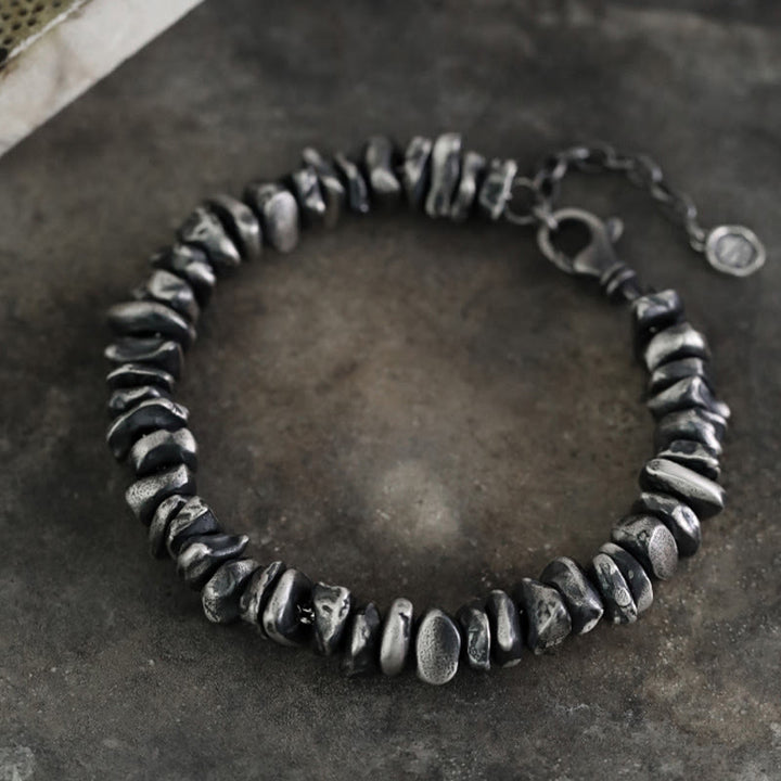 Braccialetto di protezione con piccole forme modificabili in argento sterling 999 Buddha Stones
