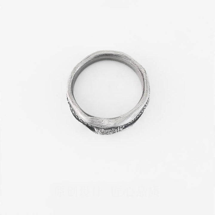 Anello di protezione dell'anno del serpente a forma di serpente in argento sterling 999 Buddha Stones