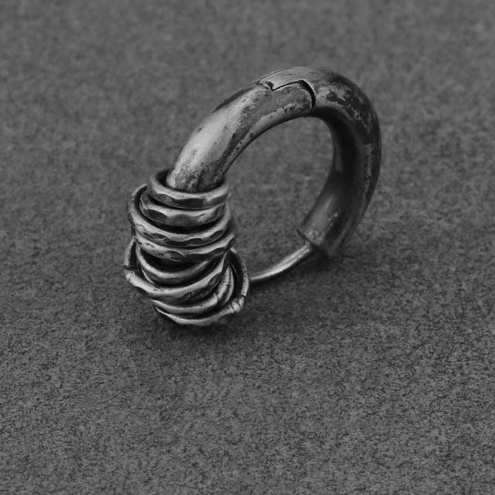 Orecchini di protezione in argento sterling 925 Buddha Stones martellati a mano