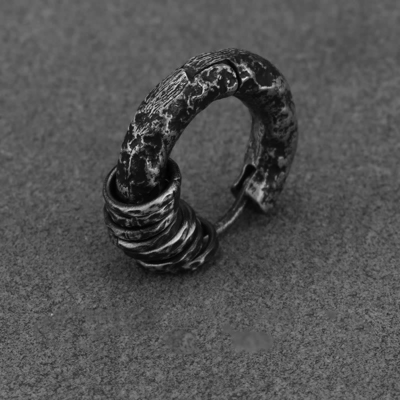 Orecchini di protezione in argento sterling 925 Buddha Stones martellati a mano