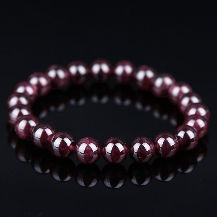 Braccialetto Buddha Stones Natural Garnet Bead Passion
