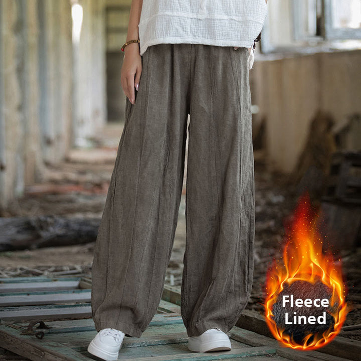 Pantaloni harem tie-dye retrò Buddha Stones, pantaloni da yoga casual da donna con tasche - DarkKhaki (versione foderata in pile) - US6, UK/AU10, EU38 (L)  - image 62