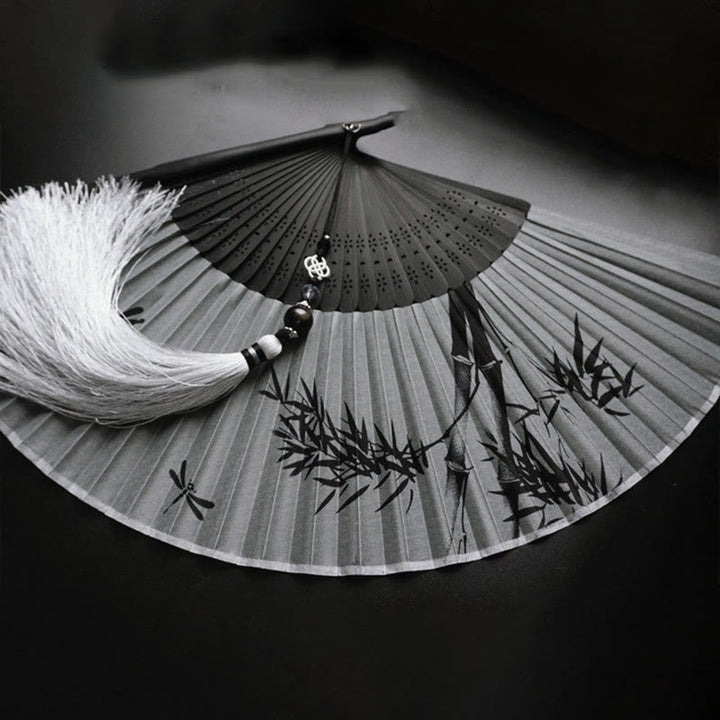 Buddha Stones Ventaglio pieghevole in bambù e poliestere di bambù - image 7