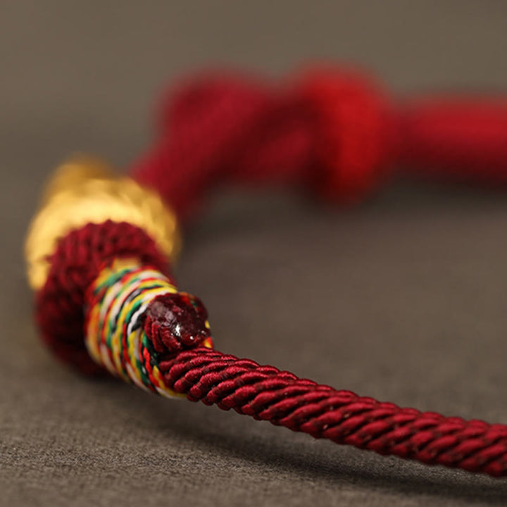 Braccialetto intrecciato con corda di protezione dalla fortuna fatto a mano con design dell'anno del serpente , Buddha Stones , oro 999 - image 10