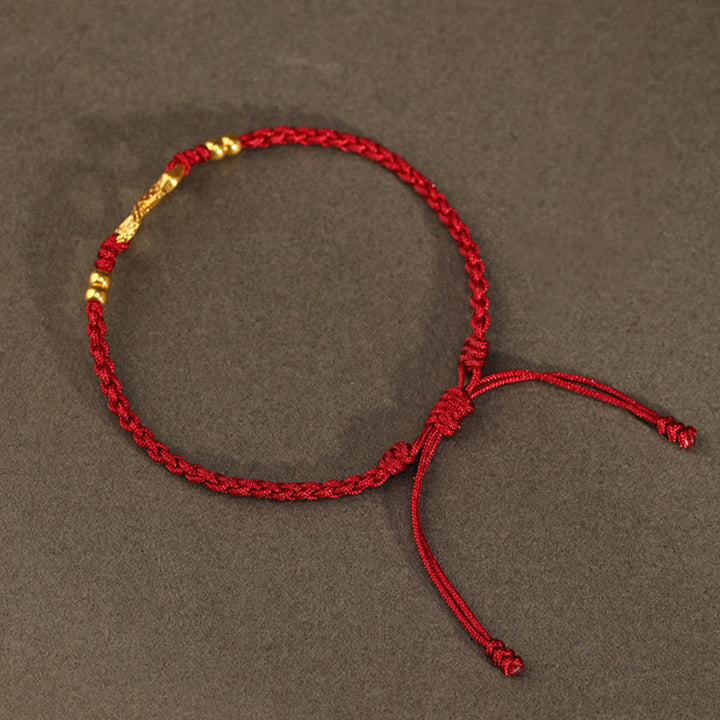 Buddha Stones 999 Oro Anno del Serpente Eterno Nodo Infinito Braccialetto Fatto a Mano della Fortuna - image 12