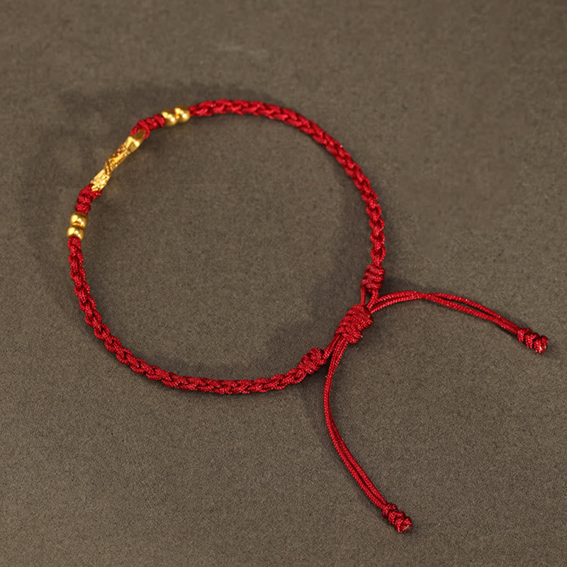 Buddha Stones 999 Oro Anno del Serpente Eterno Nodo Infinito Braccialetto Fatto a Mano della Fortuna - image 12