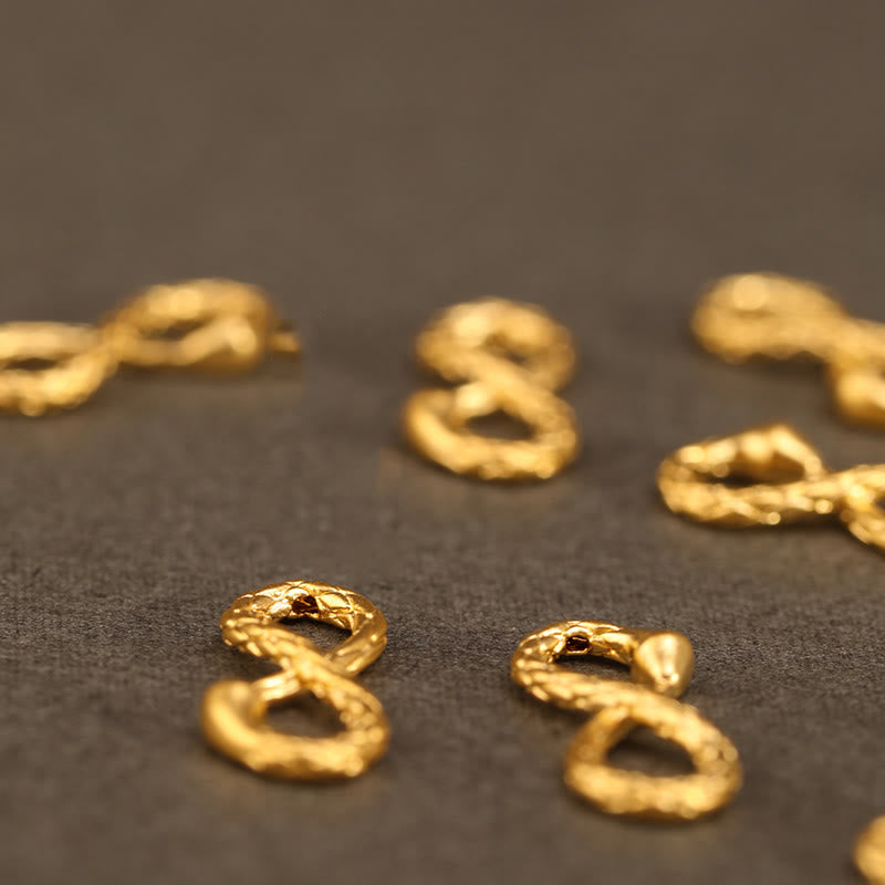 Buddha Stones 999 Oro Anno del Serpente Eterno Nodo Infinito Braccialetto Fatto a Mano della Fortuna