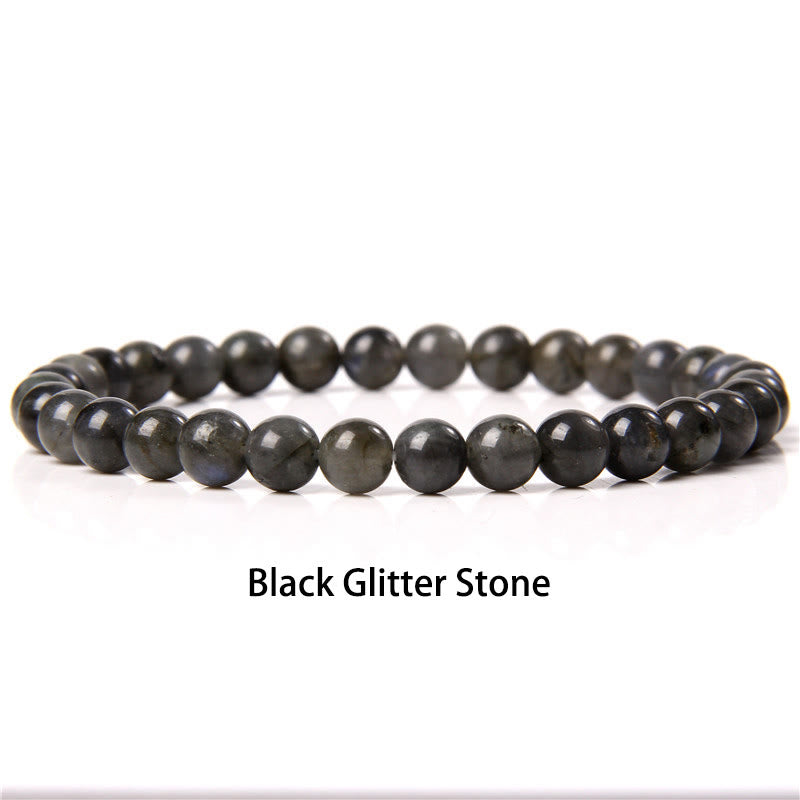 Buddha Stones 6mm Varie Pietre Cristallo Nero Glitter Pietra Occhio di Tigre Rosso Perline Braccialetto di Protezione