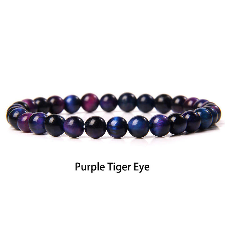 Buddha Stones 6mm Varie Pietre Cristallo Nero Glitter Pietra Occhio di Tigre Rosso Perline Braccialetto di Protezione