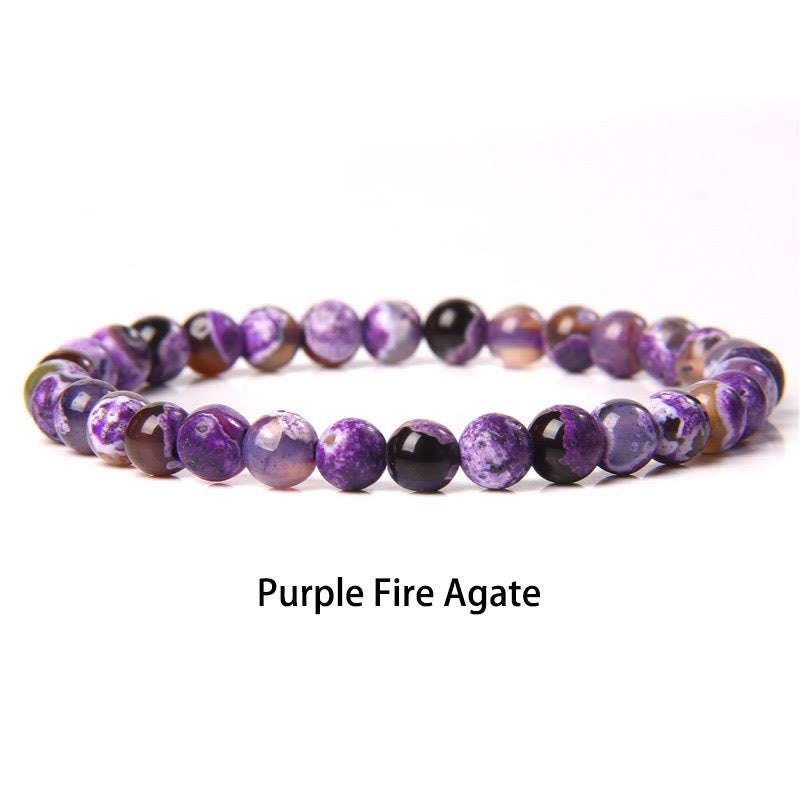 Buddha Stones 6mm Varie Pietre Cristallo Nero Glitter Pietra Occhio di Tigre Rosso Perline Braccialetto di Protezione