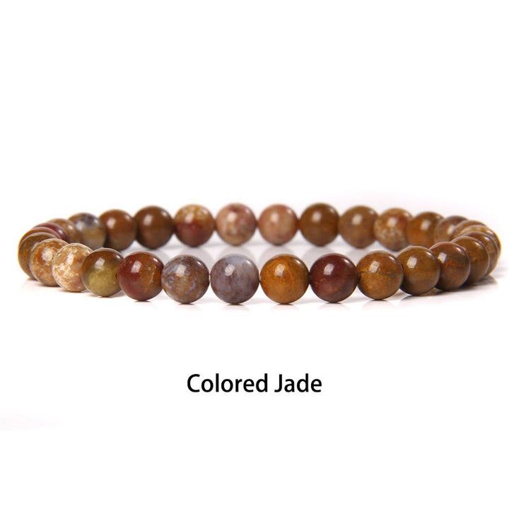 Buddha Stones 6mm Varie Pietre Cristallo Nero Glitter Pietra Occhio di Tigre Rosso Perline Braccialetto di Protezione