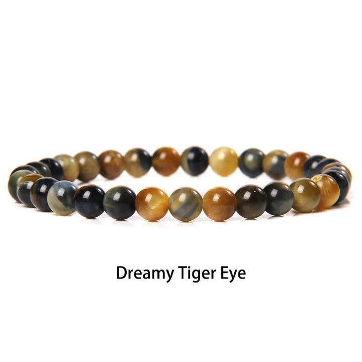 Buddha Stones 6mm Varie Pietre Cristallo Nero Glitter Pietra Occhio di Tigre Rosso Perline Braccialetto di Protezione