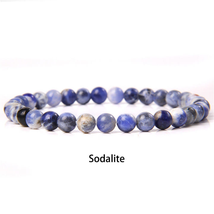 Buddha Stones 6mm Varie Pietre Cristallo Nero Glitter Pietra Occhio di Tigre Rosso Perline Braccialetto di Protezione