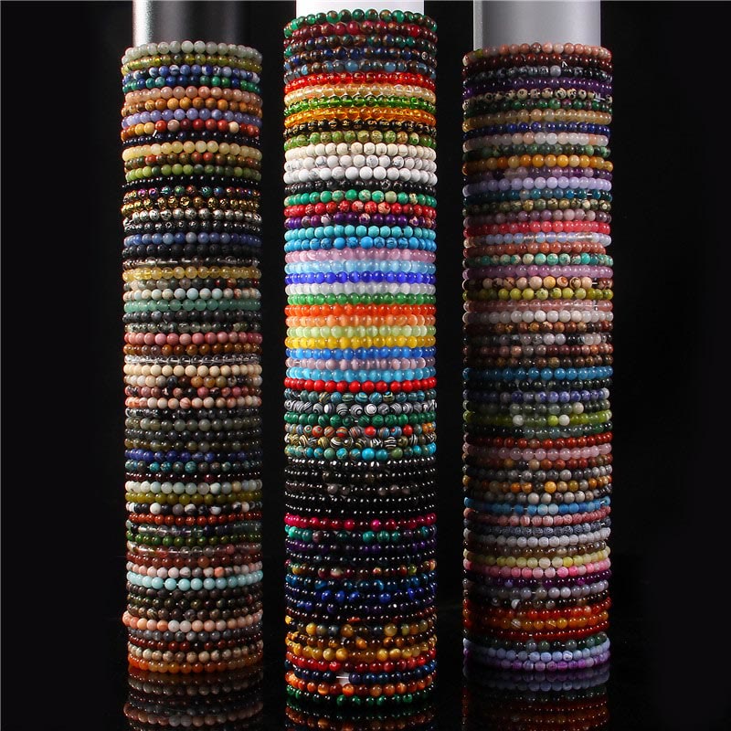 Buddha Stones 6mm Varie Pietre Cristallo Nero Glitter Pietra Occhio di Tigre Rosso Perline Braccialetto di Protezione