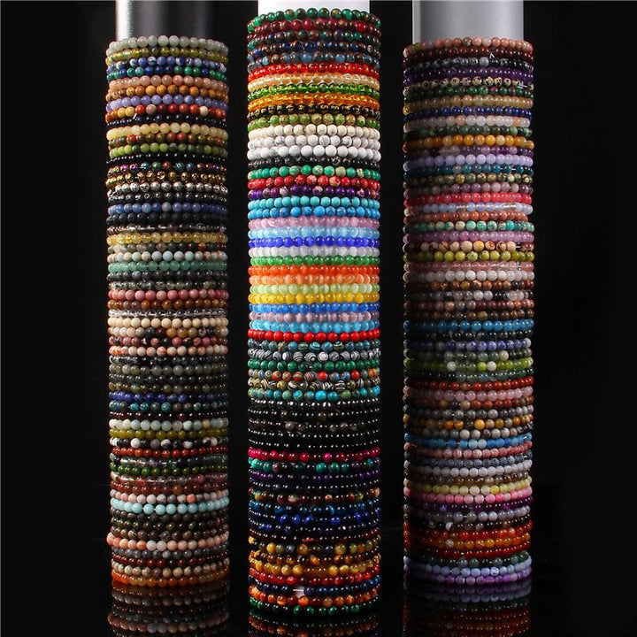 Buddha Stones 6mm Varie Pietre Cristallo Nero Glitter Pietra Occhio di Tigre Rosso Perline Braccialetto di Protezione