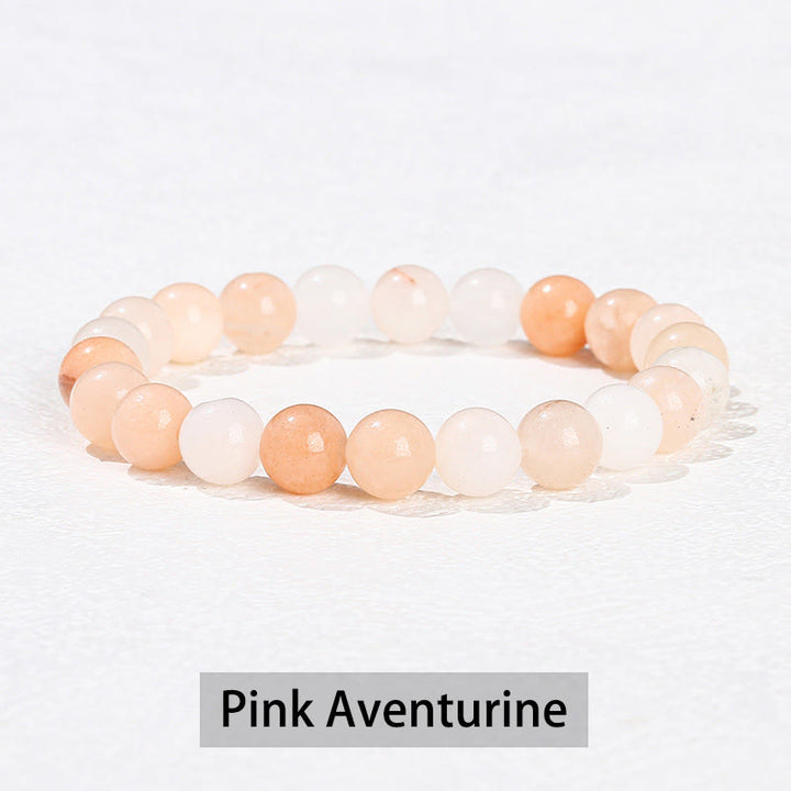 Buddha Stones Vari cristalli Ametista Avventurina verde Quarzo rosa Braccialetto curativo