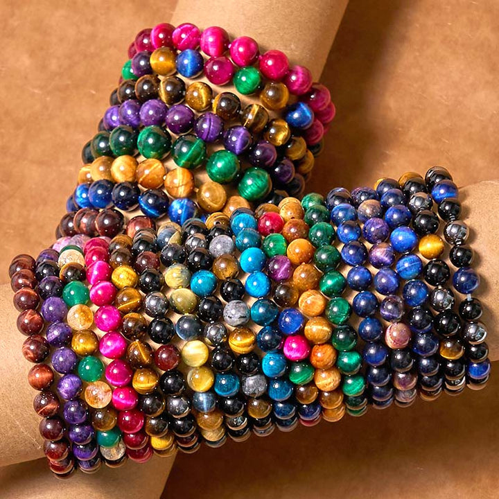 Buddha Stones Vari braccialetti di fiducia in occhio di tigre