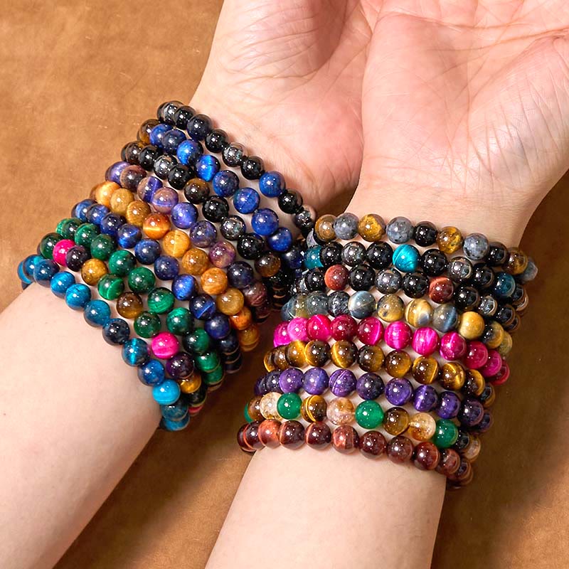 Buddha Stones Vari braccialetti di fiducia in occhio di tigre