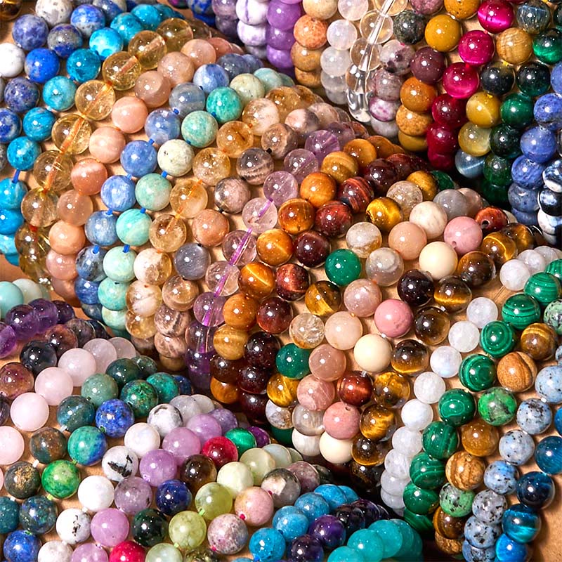 Bracciale della calma con vari cristalli di pietra di Buddha, malachite, lazurite, lapislazzuli, emimorfite - image 1