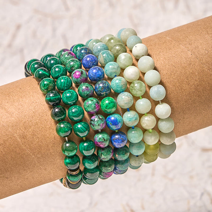 Braccialetto di supporto per l'equilibrio calmo della serie verde Buddha Stones Love Self