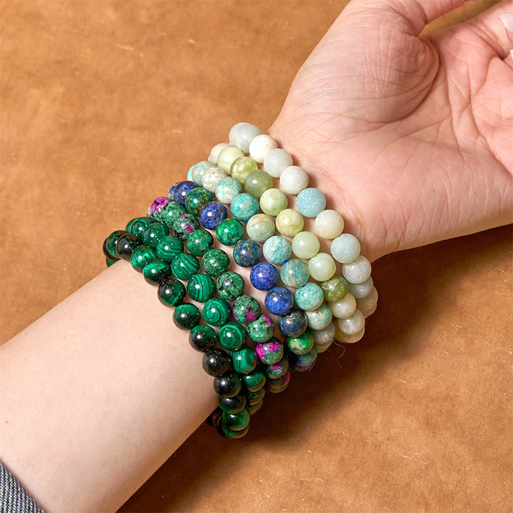 Braccialetto di supporto per l'equilibrio calmo della serie verde Buddha Stones Love Self