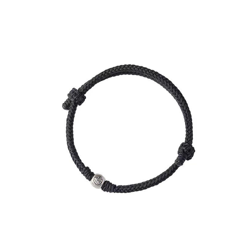 Braccialetto della fortuna intrecciato con perline di Fu in argento sterling 925, fatto a mano , Buddha Stones - image 13