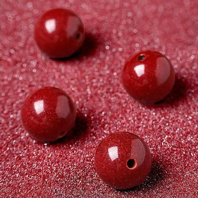 Braccialetto di benedizione dell'anno del serpente in giada di Hetian, perle di cinabro Buddha Stones