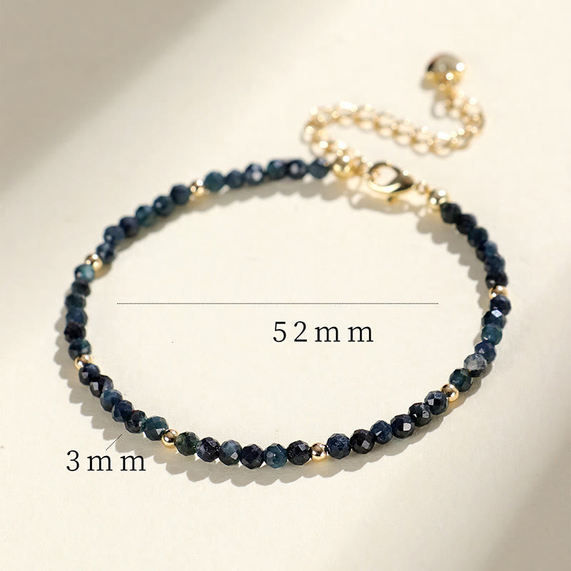 Braccialetto della saggezza con perle di rame, tormalina e indicolite Buddha Stones