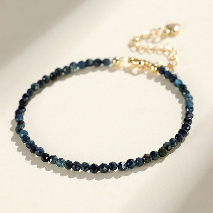 Braccialetto della saggezza con perle di rame, tormalina e indicolite Buddha Stones