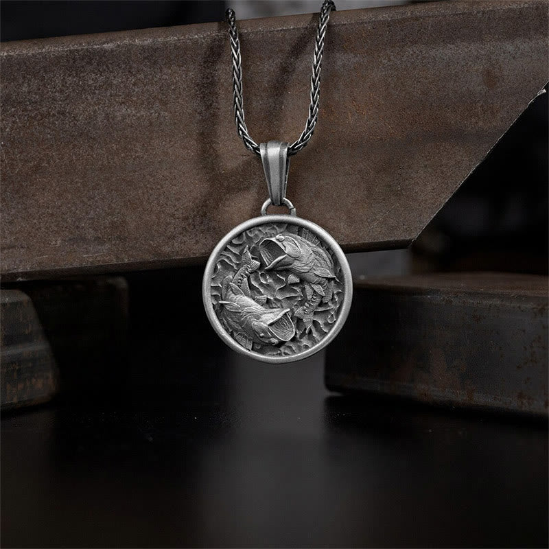 Buddha Stones Pure Tin Lucidatura Koi Pesce Ricchezza Collana Pendente - Pesce Koi in stagno puro - image 1