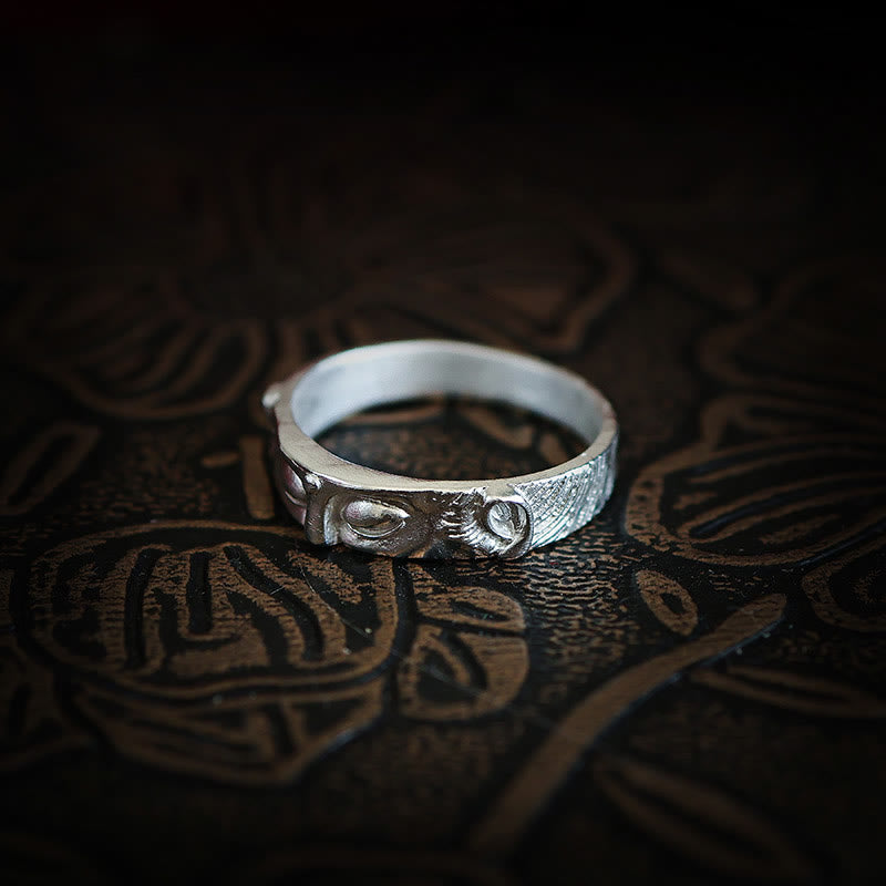 Anello di protezione per gli occhi del Buddha in argento sterling 999 Buddha Stones - image 8
