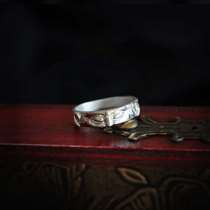 Anello di protezione per gli occhi del Buddha in argento sterling 999 Buddha Stones - image 4