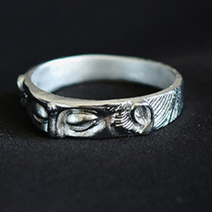 Anello di protezione per gli occhi del Buddha in argento sterling 999 Buddha Stones - image 2