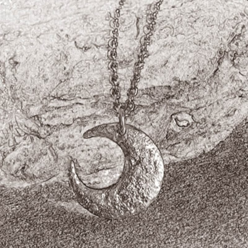 Collana con ciondolo a forma di luna in argento sterling 999 Buddha Stones - image 4