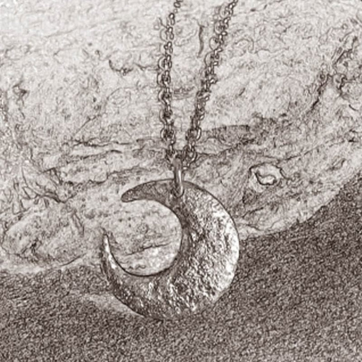 Collana con ciondolo a forma di luna in argento sterling 999 Buddha Stones - image 4