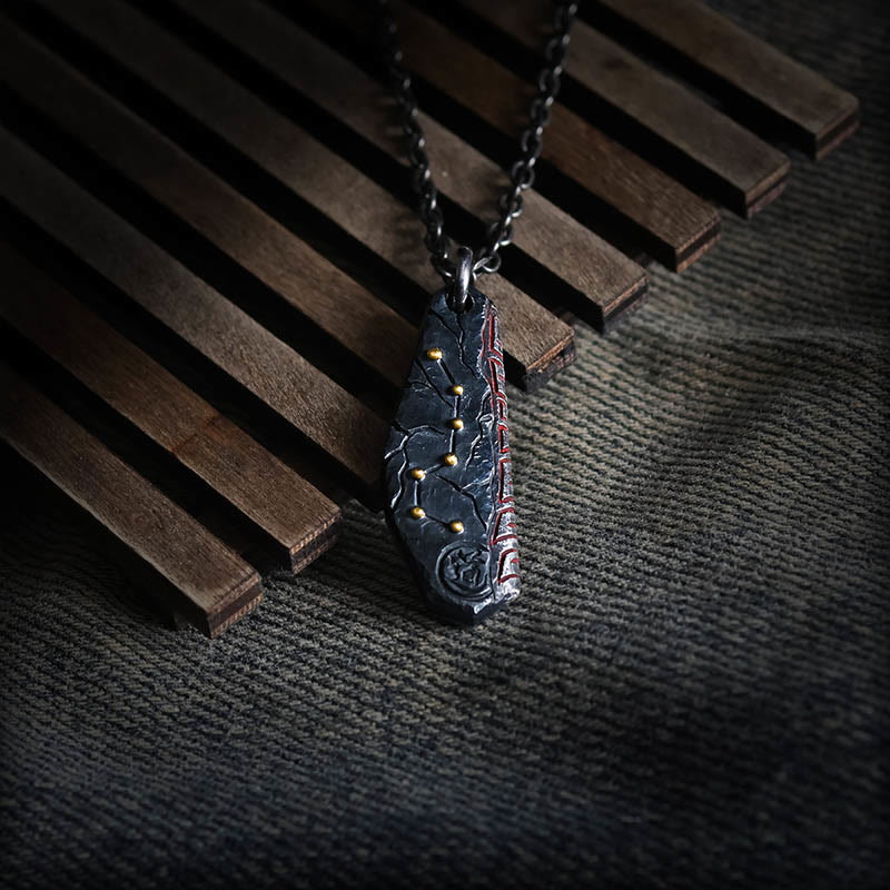 Collana con ciondolo in argento sterling 999 con ciondolo a forma di carrozza Buddha Stones - Argento Sterling 999 e catena in argento - image 1