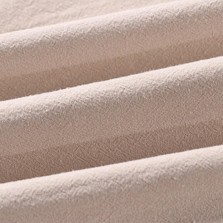 Camicia da uomo in lino e cotone con bottoni frontali, manica a tre quarti, casual, tinta unita , Buddha Stones, con tasche - image 2