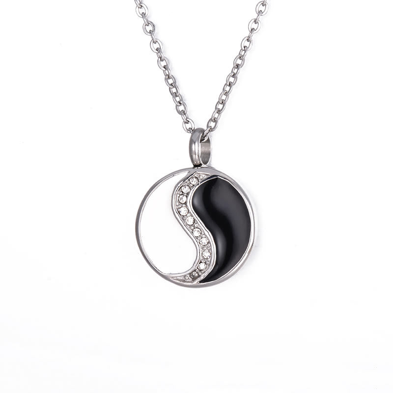 Collana con ciondolo in acciaio al titanio Buddha Stones Yin Yang Harmony - image 2