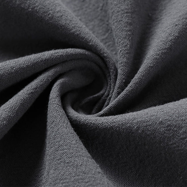 Camicia da uomo in cotone con maniche a tre quarti, casual, tinta unita, due bottoni , Buddha Stones - image 8