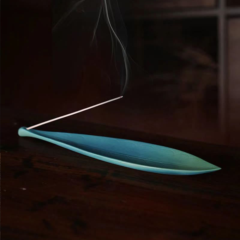 Buddha Stones, foglie di salice, bruciatore di incenso in ceramica curativo, decorazione - image 1