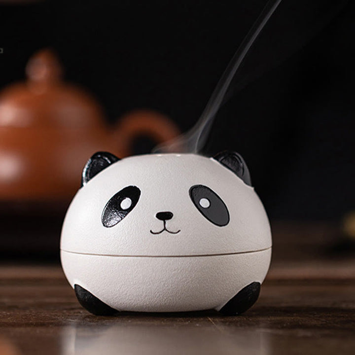 Buddha Stones Carino Panda Guarigione Ceramica Bruciatore di Incenso Decorazione da Scrivania