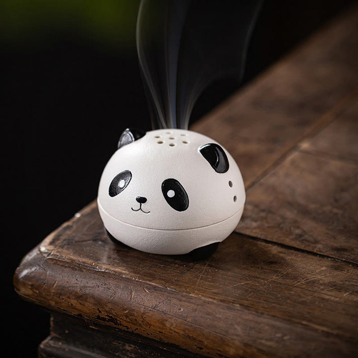 Buddha Stones Carino Panda Guarigione Ceramica Bruciatore di Incenso Decorazione da Scrivania