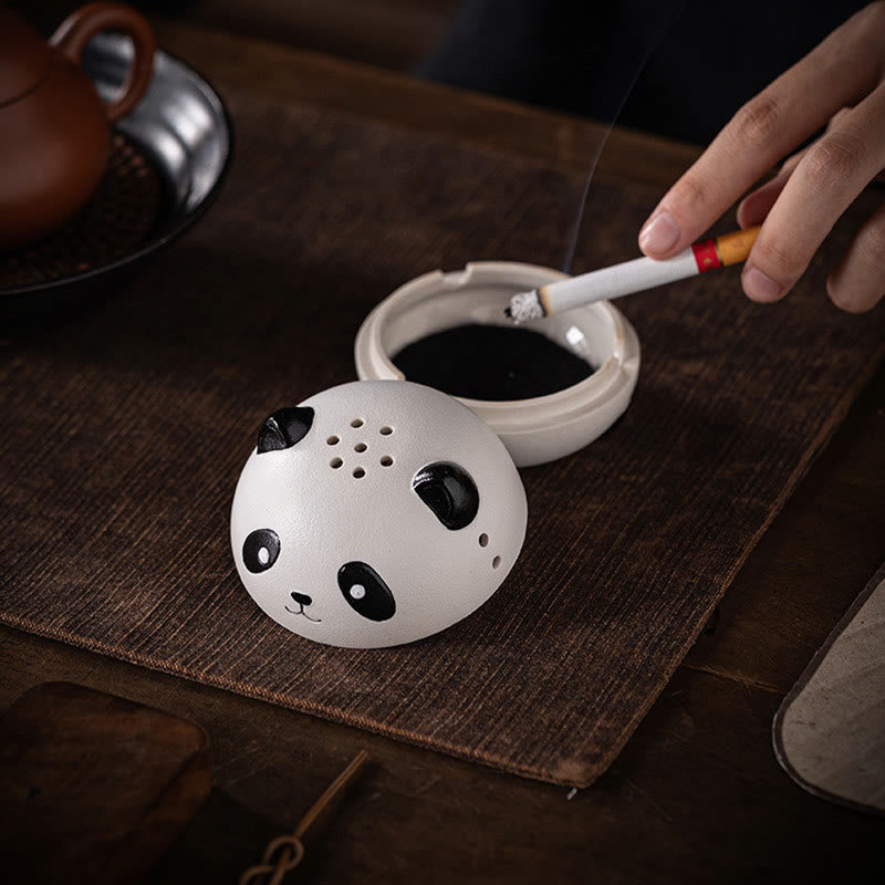 Buddha Stones Carino Panda Guarigione Ceramica Bruciatore di Incenso Decorazione da Scrivania