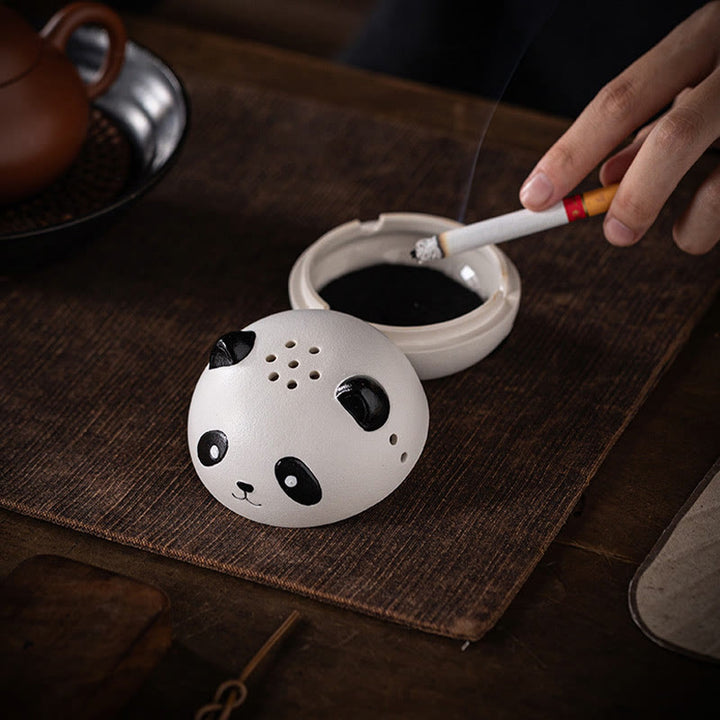 Buddha Stones Carino Panda Guarigione Ceramica Bruciatore di Incenso Decorazione da Scrivania