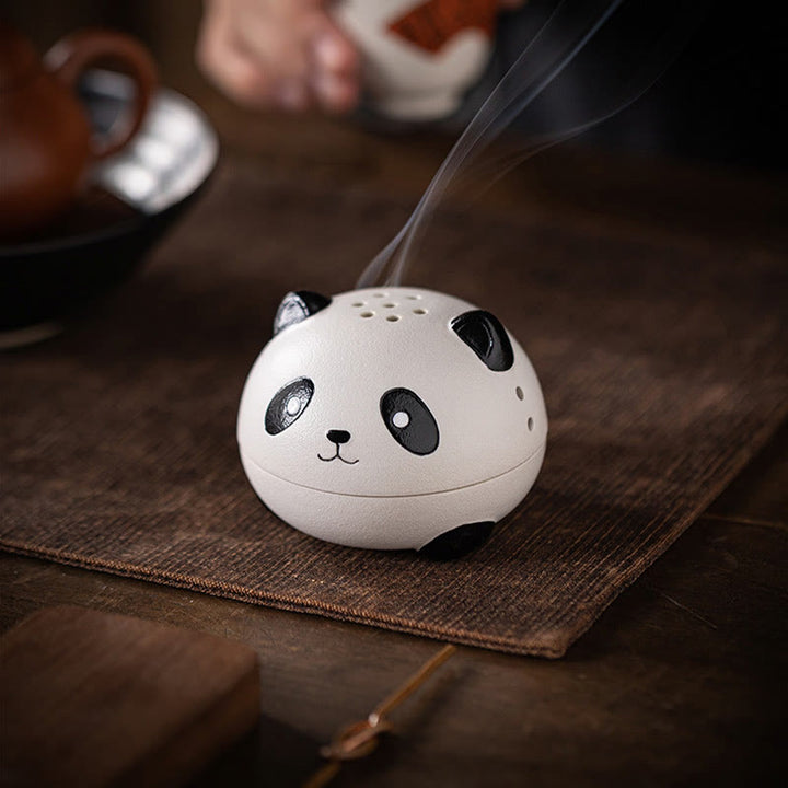 Buddha Stones Carino Panda Guarigione Ceramica Bruciatore di Incenso Decorazione da Scrivania